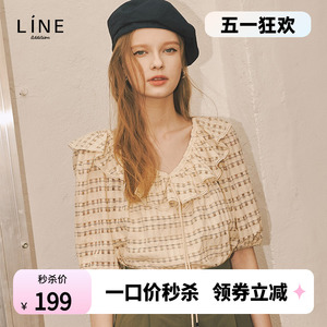 line韩国女装2021年早秋新款亚麻