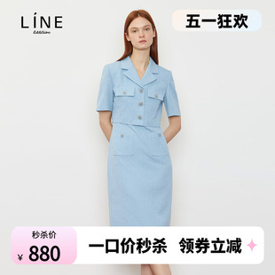 新款 假两件长款 2024夏季 LINE女装 宴会裙气质通勤连衣裙NWOPOE3400