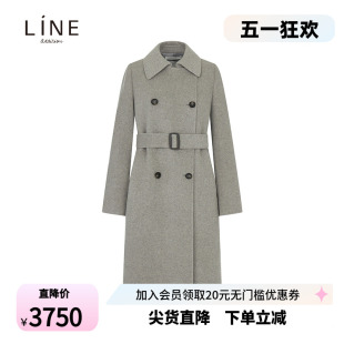 外套NHHCNK0600 女士简约羊毛大衣中长款 大衣秋冬新品 LINE女装