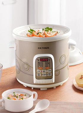 天际电炖炖锅陶瓷全自动5L升家用3-4人6大容量快炖煮粥宝煲汤神器