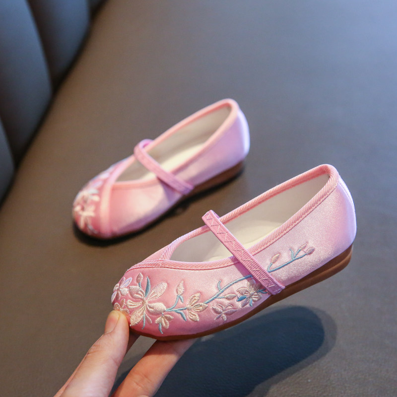汉服女童鞋手工儿童绣花鞋古代鞋子宝宝中国风旗袍鞋子老北京布鞋