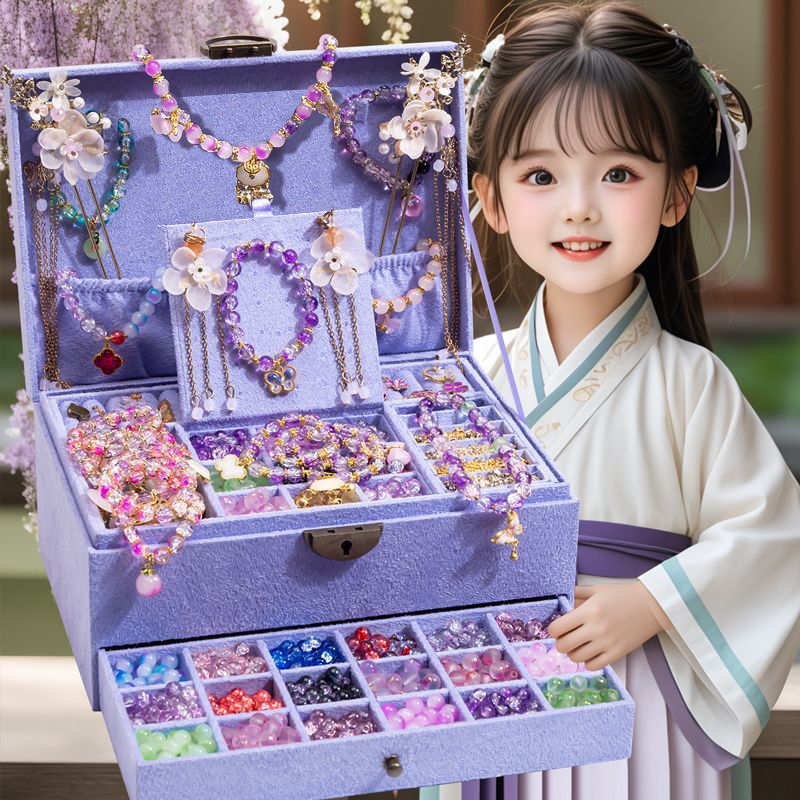 儿童国风手链小女孩穿珠子玩具古风串珠手工diy材料10岁生日礼物8,玩具/童车/益智/积木/模型,手工串珠/穿珠/首饰编织,淘宝优惠券,粉丝福利购,淘宝优惠卷