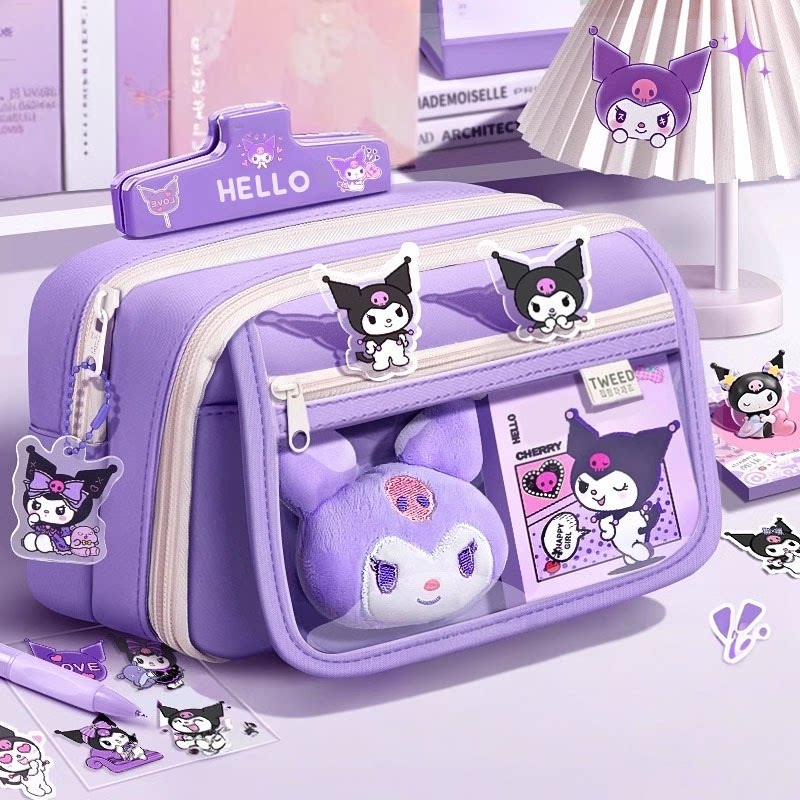 2026新款透明铅笔盒小学生女生文具盒男孩高颜值初中生库米米笔袋大容量男女孩设计感痛包儿童文具袋考试专用