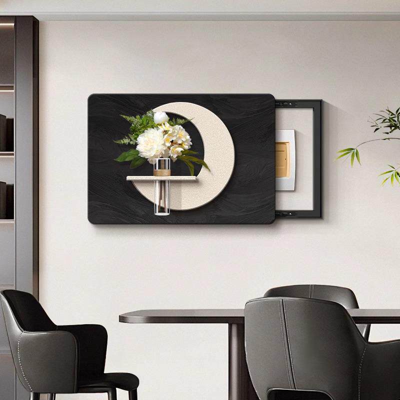 现代简约电表箱装饰画2025新款客厅弱电箱电闸盒遮挡盖板立体挂画