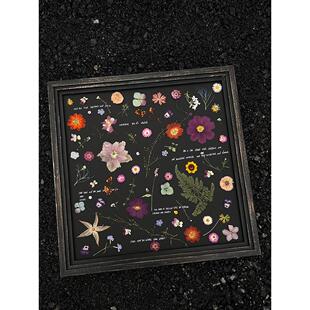 干花手工定制做旧名宿相框DIY礼物高级摆件咖啡店名宿轻奢装饰画