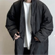 BasicMatch 羽绒服大衣磁吸扣 卡其色黑色羽绒长袍长款 行走 被子
