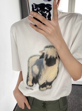 BasicMatch白色咩咩短袖T恤男女同款情侣装