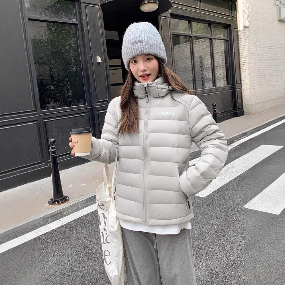 法国gentle motto冬季新款内搭外穿连帽可脱立领保暖羽绒服女排