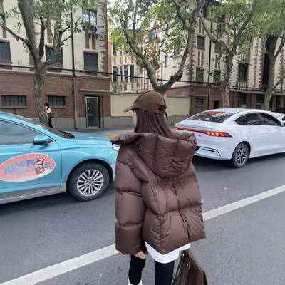 法国gentle motto冬季连帽加厚泡芙90白鸭绒小个子面包服短款款