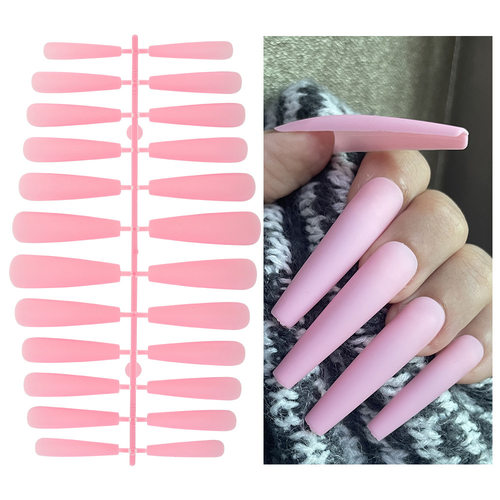 纯色24片磨砂穿戴xxxl超长美甲