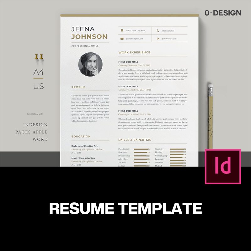 专业简约个人求职resume应聘英文word简历模板 cv电子版式排版