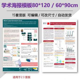 学术poster海报壁报墙报模板80*120 60*90 ppt格式竖版15个
