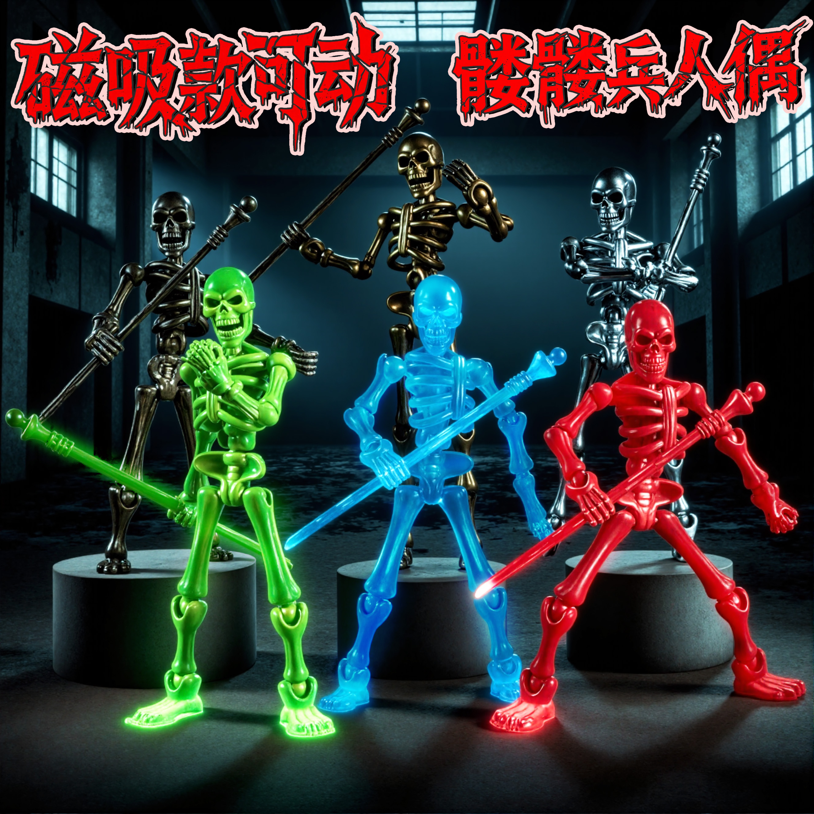 dummy3D打印三地磁吸骷髅兵人偶