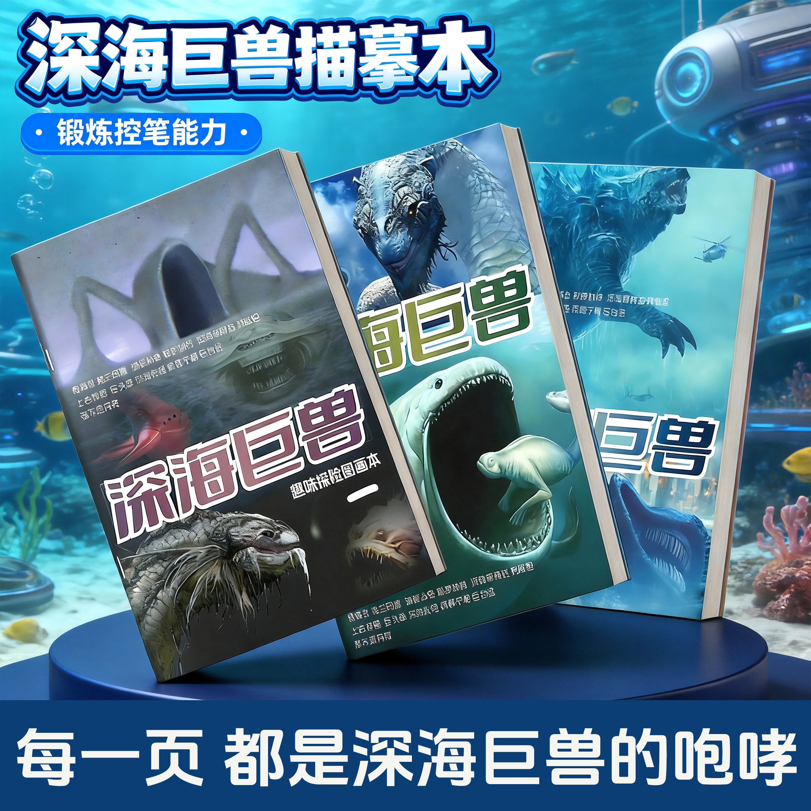 深海巨兽描摹本食海者格兰玛雅利维坦布鲁海怪画画本儿童涂色填色绘画本幼儿园小学生兴趣涂鸦练习必备图画本,文具电教/文化用品/商务用品,儿童填色本/涂鸦卷,淘宝优惠券,粉丝福利购,淘宝优惠卷