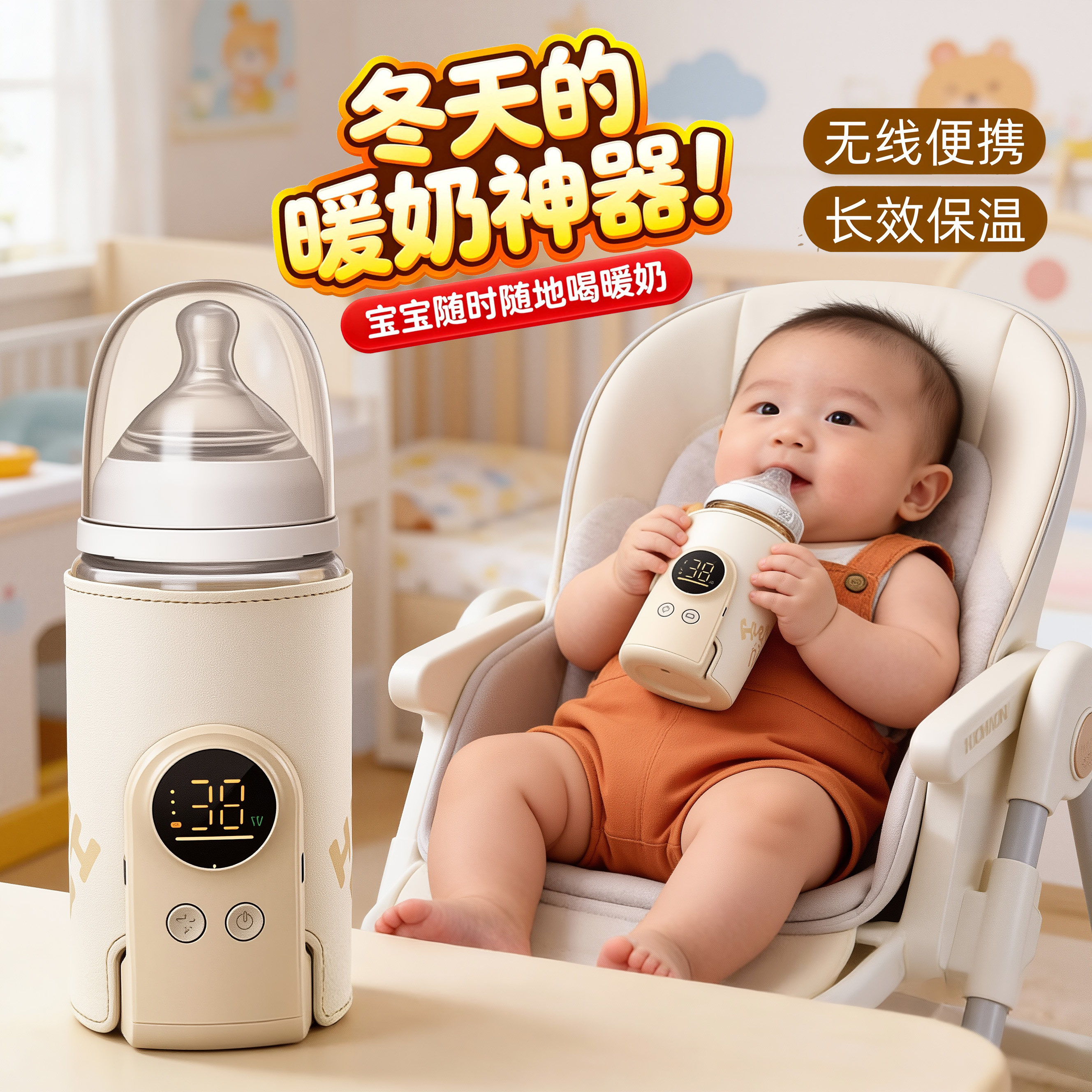 2026年新款奶瓶保温套恒温套充电式婴儿暖奶器温奶便携加热奶神器,婴童用品,保温包袋,淘宝优惠券,粉丝福利购,淘宝优惠卷