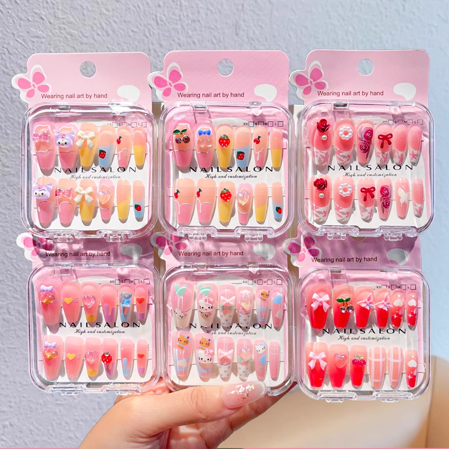 卡通穿戴美甲2025年新款3-6岁以上儿童迷你指甲贴无毒无味防水美甲片幼儿园小女孩宝宝玩具8-9小学生益智礼物