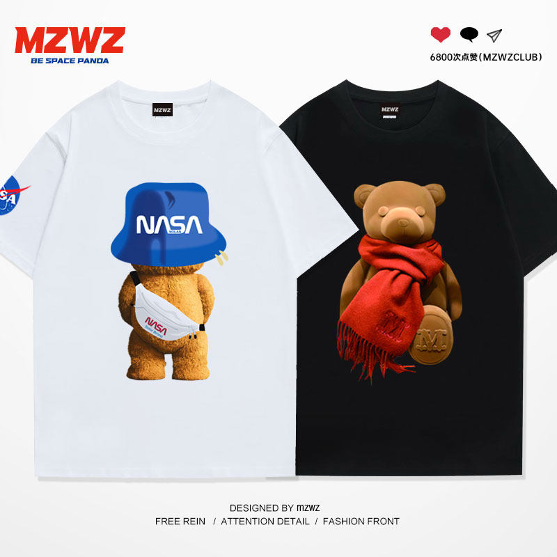 NASA联名款不一样情侣纯棉圆领短袖T恤男女宽松正肩ins潮牌青少年在类目 男装, T恤中 - 来自Buy2taobao.com提供专业的淘宝代购服务