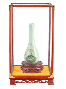 红木玻璃罩定制佛像花瓶