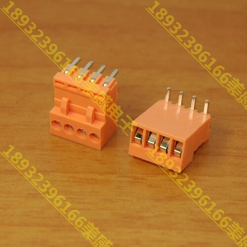 插拔式PCB接线端子KEFA/KF HT396K-3.96-4P弯针HT396R桔黄色/绿色