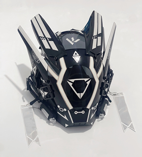 赛博朋克面具铁血战士头盔cosplay机械战术面罩发光全脸防毒面具