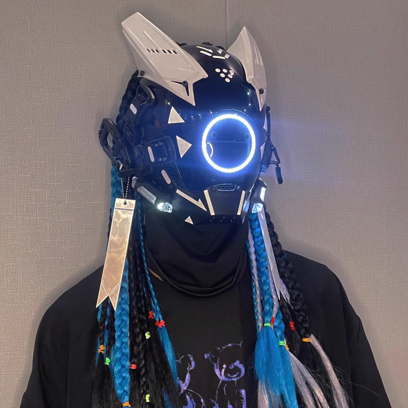 赛博朋克面具面罩武士cosplay科幻装备万圣节派对音乐节漫展道具