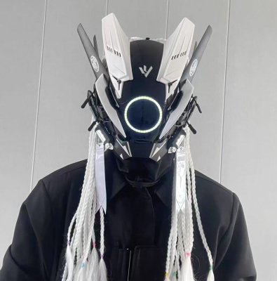 赛博朋克发光面具cos摄影摆拍