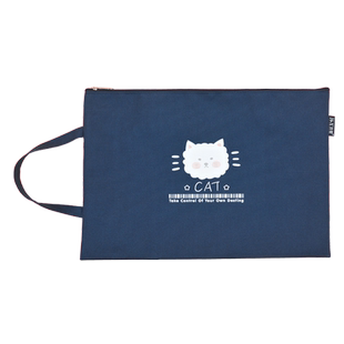 a4手提文件袋大容量卡通可爱课本收纳袋加厚防水A4资料袋医院孕检单B超单拉链袋会议资料办公文件手提袋耐用