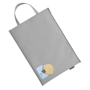 a4帆布防水手提袋小学生课本拎书袋a5考试用品收纳袋作业本拉链袋b6票据袋卡通可爱文件袋孕妇b超单A4产检袋