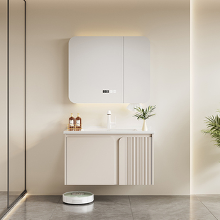 橡木浴室柜组合陶瓷一体盆卫生间洗漱台现代简约洗手洗脸盆柜组合