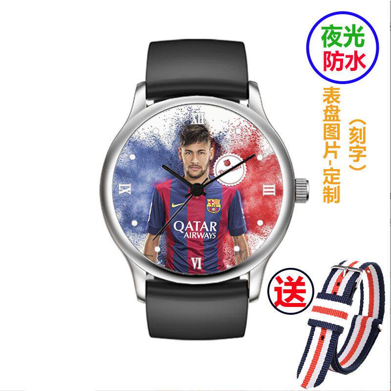 2024新款免费刻字夜光防水手表男士夜光手表 内马尔 腕表足球迷创