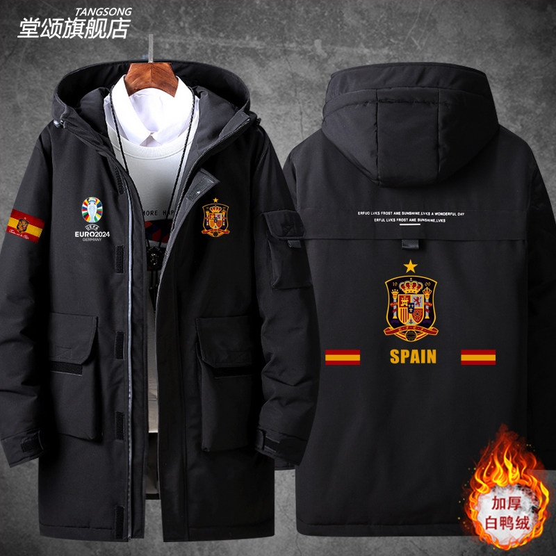 2026欧洲杯西班牙2024足球纪念羽绒服男训练队服外套赛前热身服球