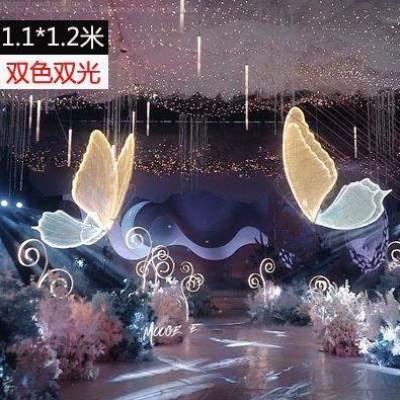 发光t布置挂件婚庆现场装饰场景翅膀蝴蝶舞台路布置道具婚礼引灯