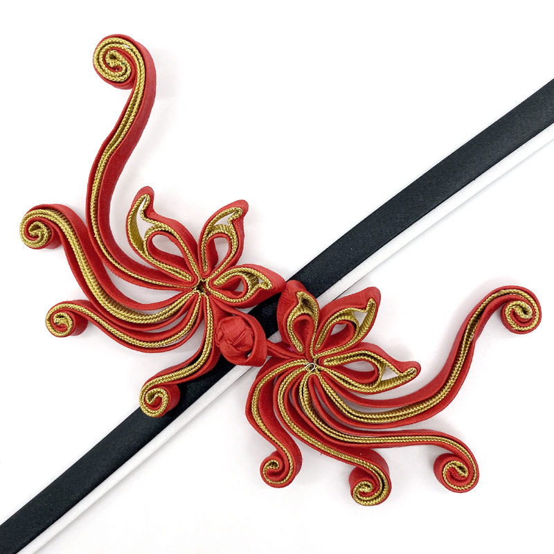 苏斯156e 四轮荷花盘扣古典民主风旗袍大衣扣手工铜丝定型纽扣