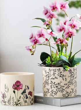 大口径陶瓷花盆家用室内轻奢高级感蝴蝶兰绿萝创意北欧艺术大花盆