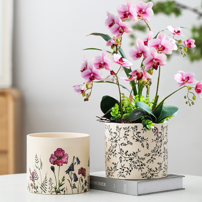 大口径陶瓷花盆家用室内轻奢高级感蝴蝶兰绿萝创意北欧艺术大花盆