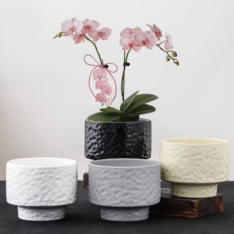 佰辰陶瓷花盆带托盘奶油风简约风轻奢高级感家用蝴蝶兰绿植多肉,鲜花速递/花卉仿真/绿植园艺,花盆,淘宝优惠券,粉丝福利购,淘宝优惠卷