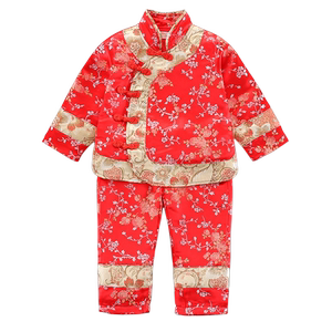 女宝抓周服春秋绸缎1生日唐装