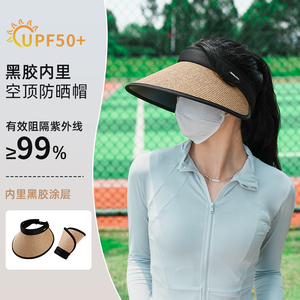 新款夏季加宽防晒遮阳空顶帽子女UPF50+防紫外线太阳帽可折叠凉帽