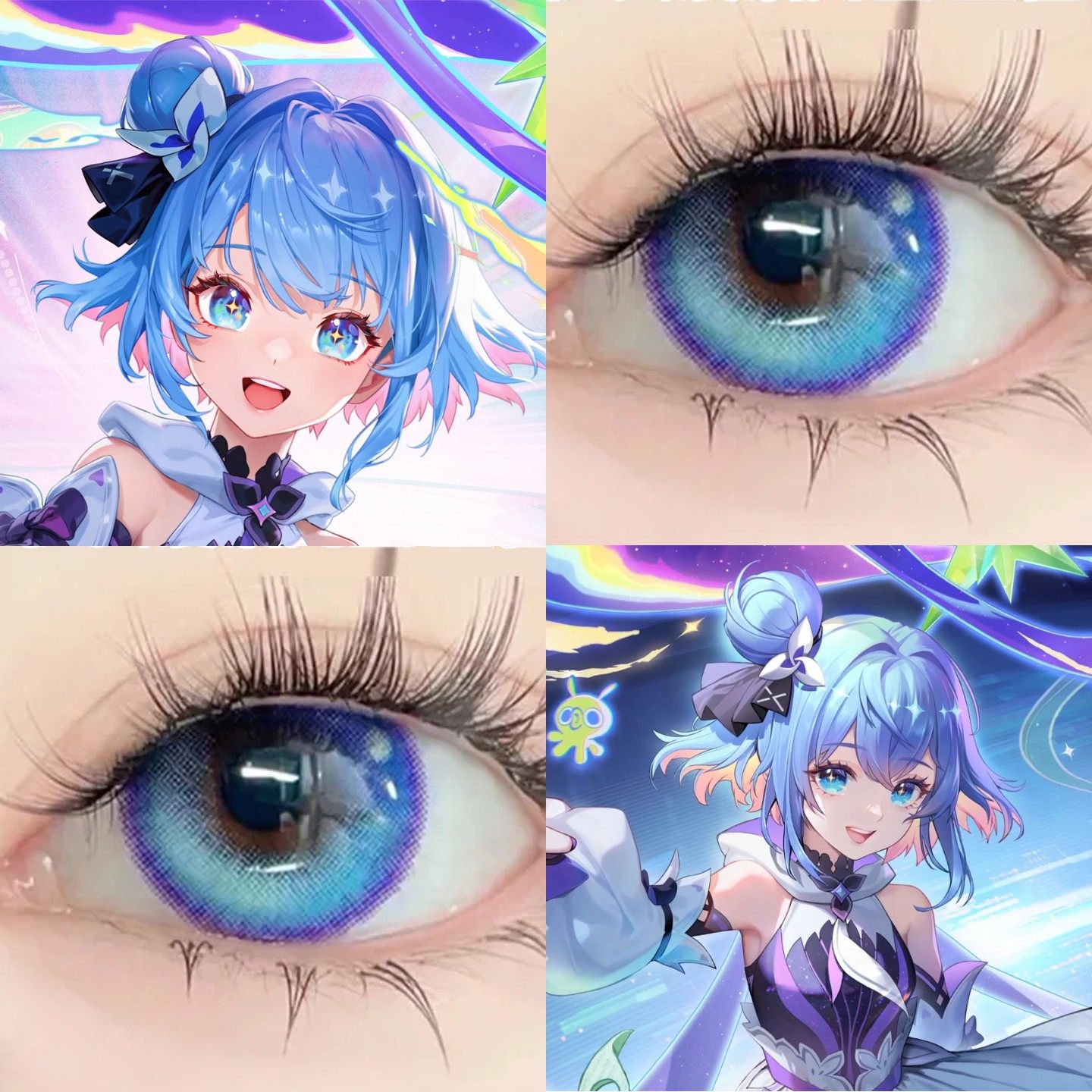 小乔时之魔女COS美瞳日半年抛大小直径蓝色显色羁绊之心正品辉qb