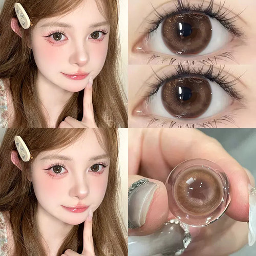 kumiluo美瞳半年抛棕色混血小直径官网正品旗舰店近视隐形眼镜AXO