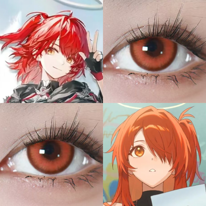 新约能天使cos美瞳日抛明日方舟枫原橙元气橙火灵珠显色漫展佳JA