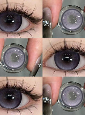 月亮泡馍美瞳日抛紫色混血30片大直径10片隐形眼镜正装官网TN