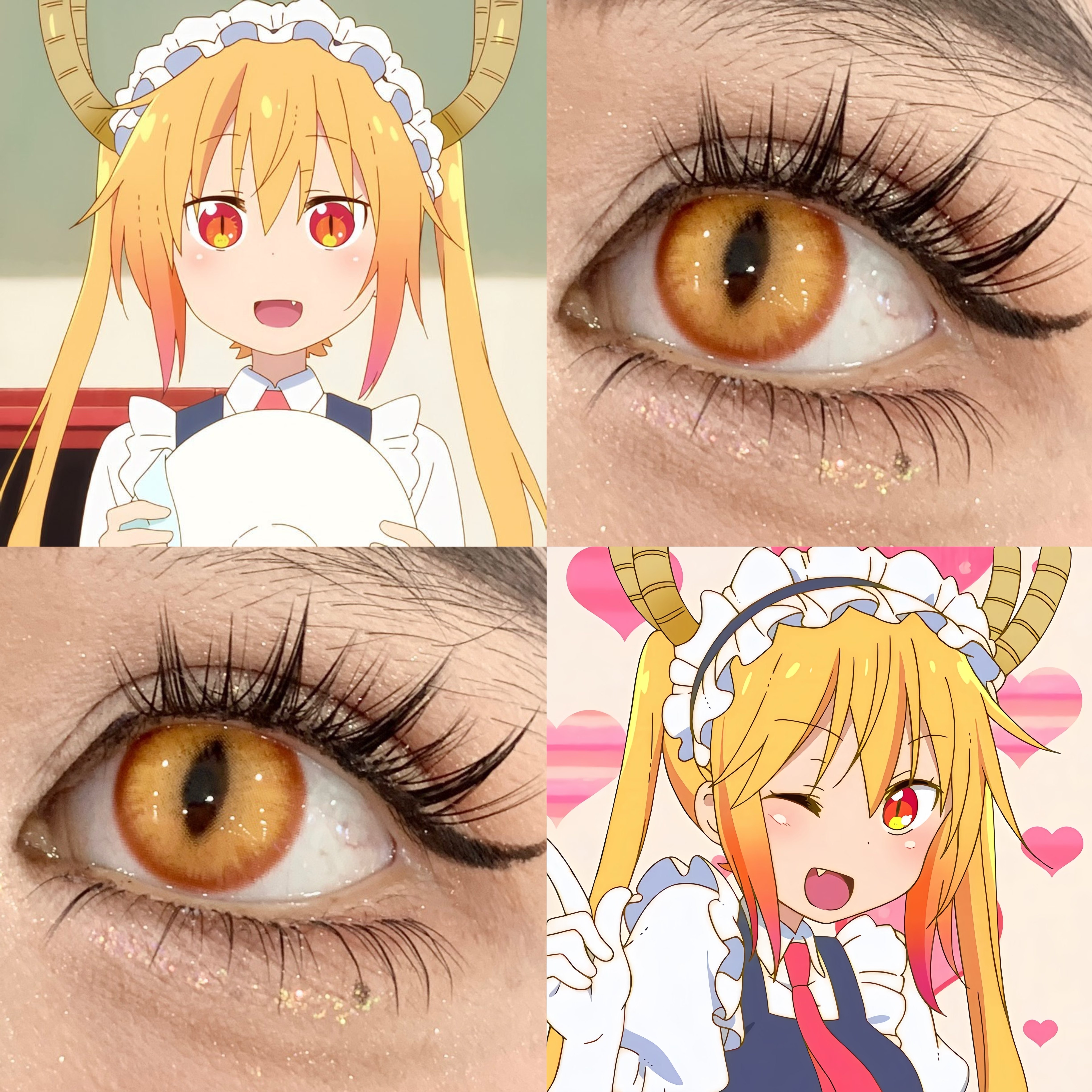 托尔cos美瞳金色日抛定轴竖瞳显色正品金龙曜日宝伯特仙清儿贺JA