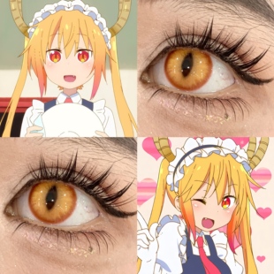 托尔cos美瞳金色日抛定轴竖瞳显色正品金龙曜日宝伯特仙清儿贺JA