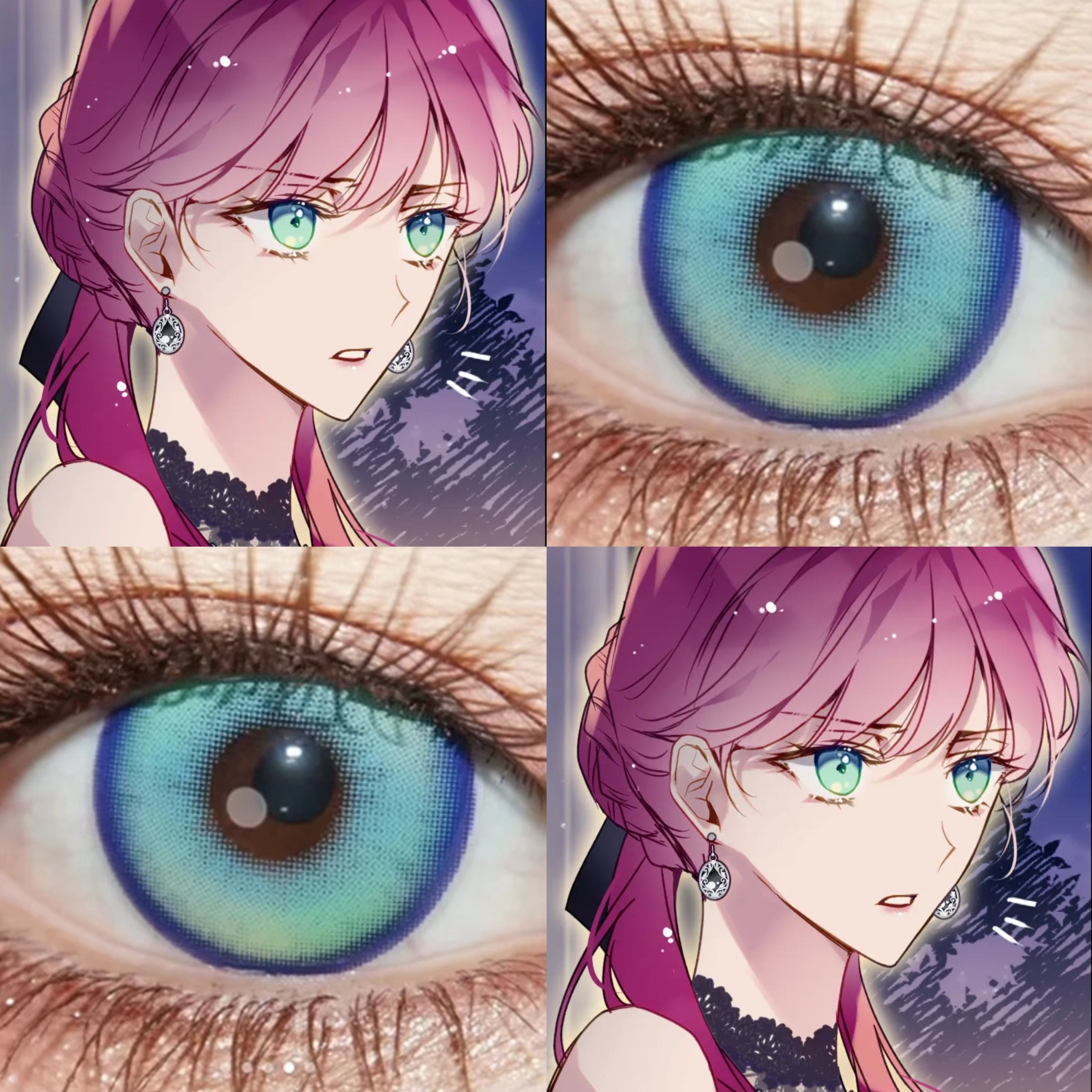 佩拉卡勒特cos美瞳蓝绿色日抛恋爱手游的男主都危险奶油圣代贺JA