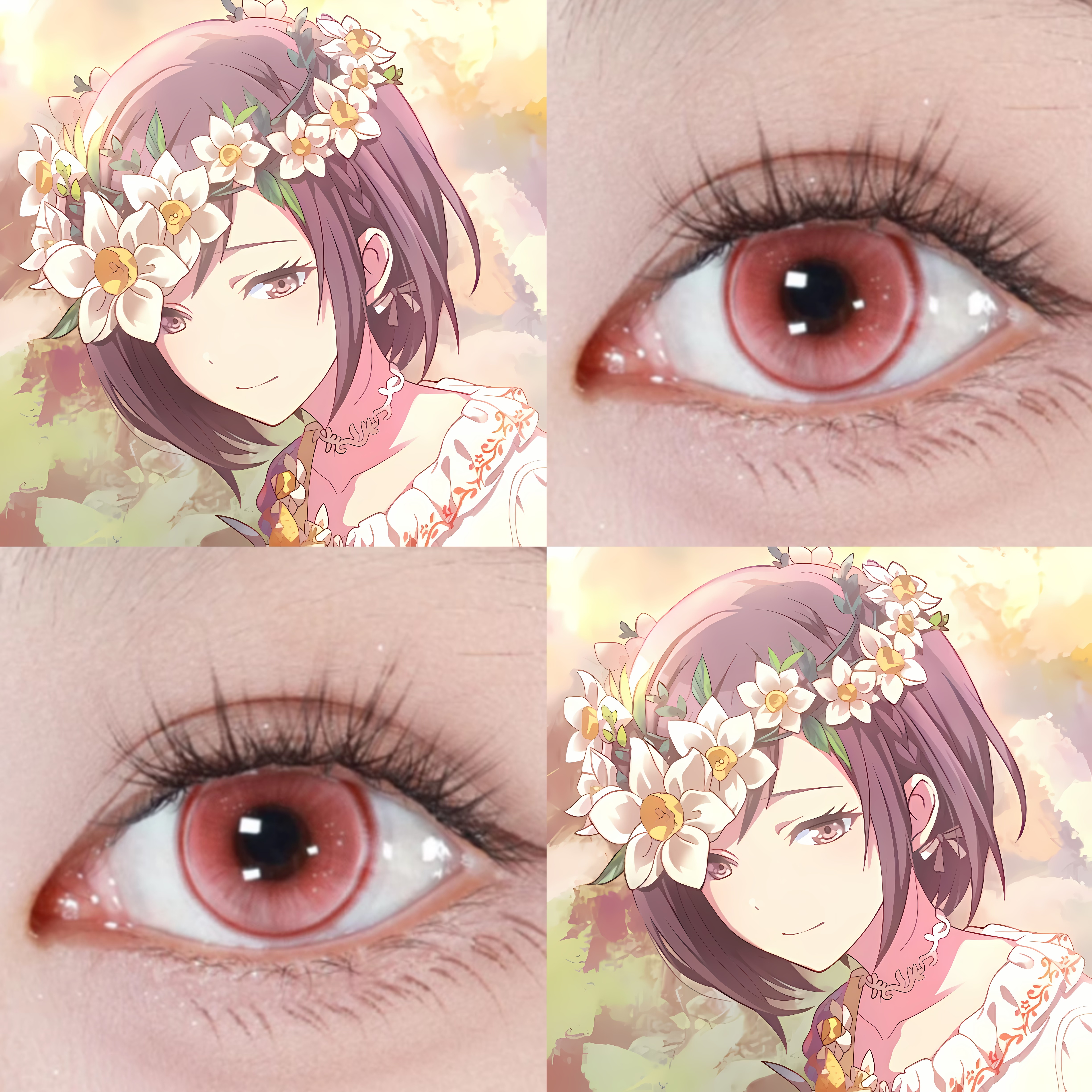 东云绘名cos美瞳日抛粉色世界计划彩色舞台丁香褐胭脂扣显色女JA