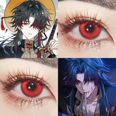 刃同款cos美瞳日抛大直径Cupid红枣奶昔红色显色动漫展隐形眼镜gt