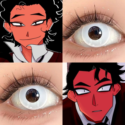 nulla美瞳cos半年抛Toeatagod吃人天神纯白清漠灰万圣节竖瞳佳ja