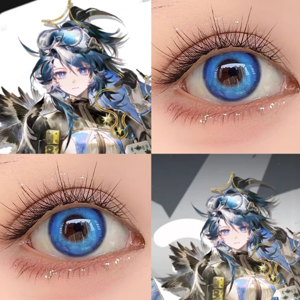 明日方舟溯光星源cos美瞳日抛深蓝色勒托蓝圣蓝星光芋圆深蓝显JA