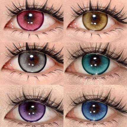 Yukicon美瞳cos日抛雾色青绿冷灰水水紫晶粉黛暗夜茶晶M3今贺JA